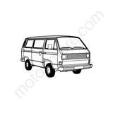 T3 Bus – Metall-Silhouette