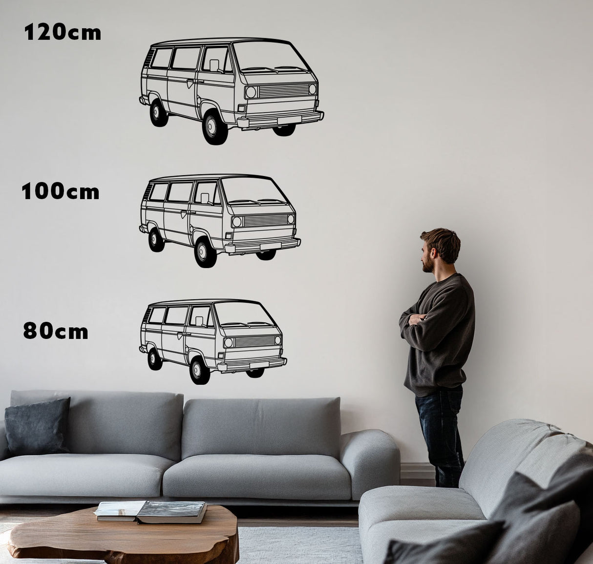 T3 Bus – Metall-Silhouette