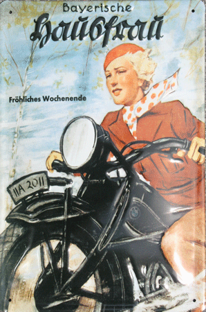 BMW Motorrad – Bayerische Hausfrau – Metallschild – 20x30cm