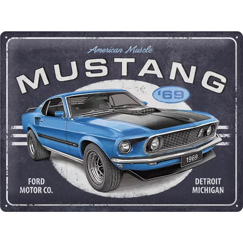 Ford Mustang 1969 – Metallschild – 40x30cm