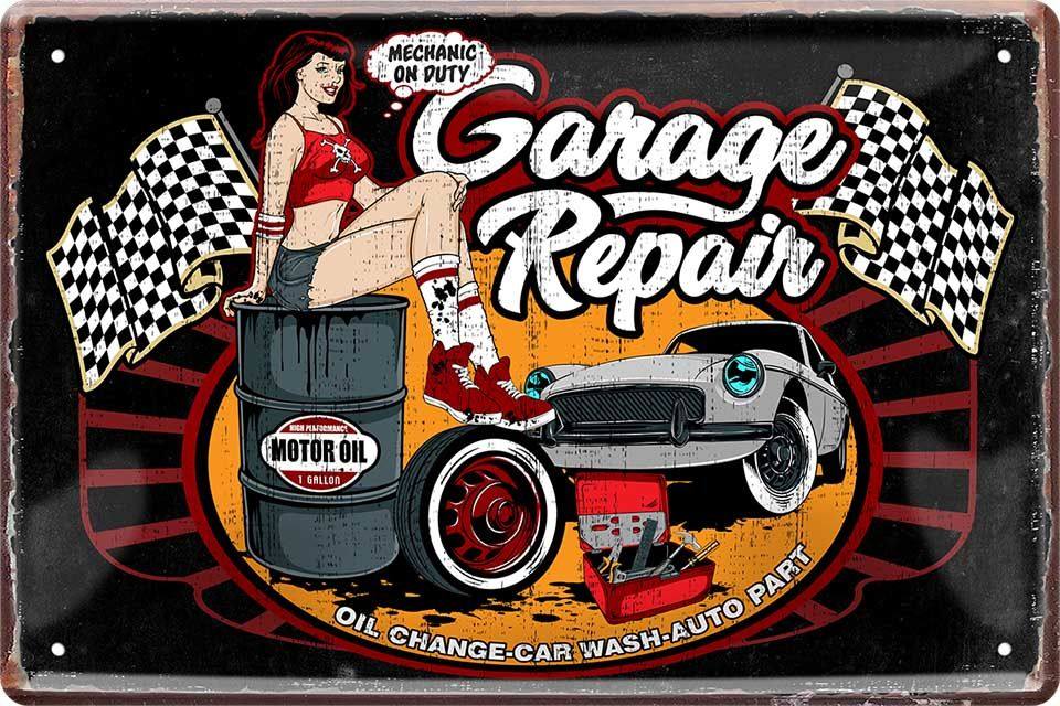 Garage Repair – Metallschild - 20x30cm
