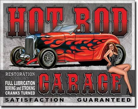 Hot Rod Garage – Satisfaction Garanteed - Metallschild - 30x40cm