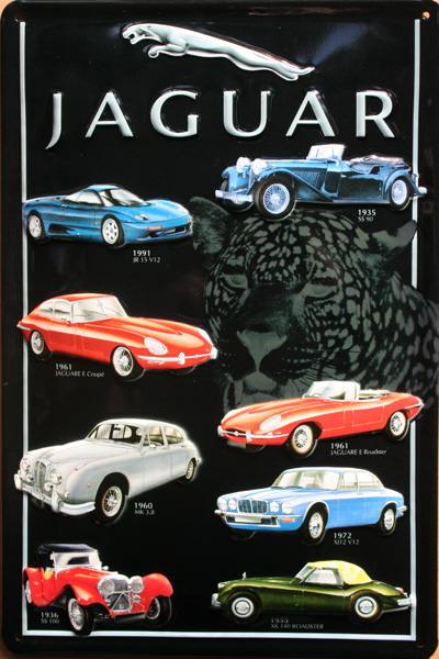Jaguar Collage - Metallschild - 20x30cm