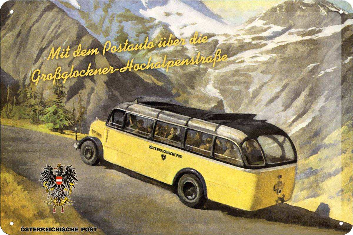 Österreichische Post – Mit dem Postauto … Blechschild - 20x30cm