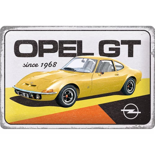 Opel GT – since 1968 – Metallschild 20 x 30 cm