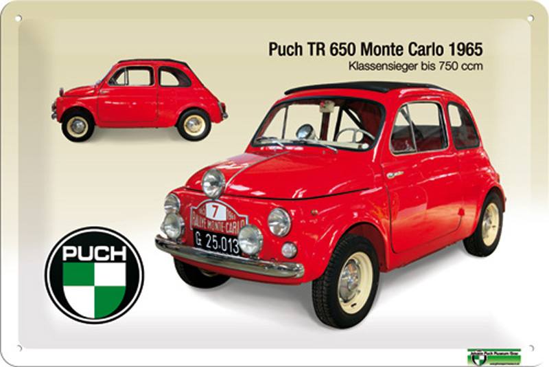 Puch TR 650 – Monte Carlo 1965 – Blechschild – 20x30cm