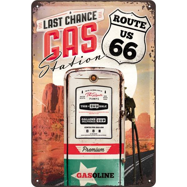 Route 66 – Last Chance Gas – Metallschild – 20x30cm