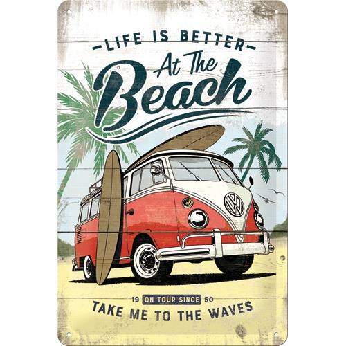 Volkswagen – VW Bulli – Life is better at the Beach – Metallschild – 20x30cm